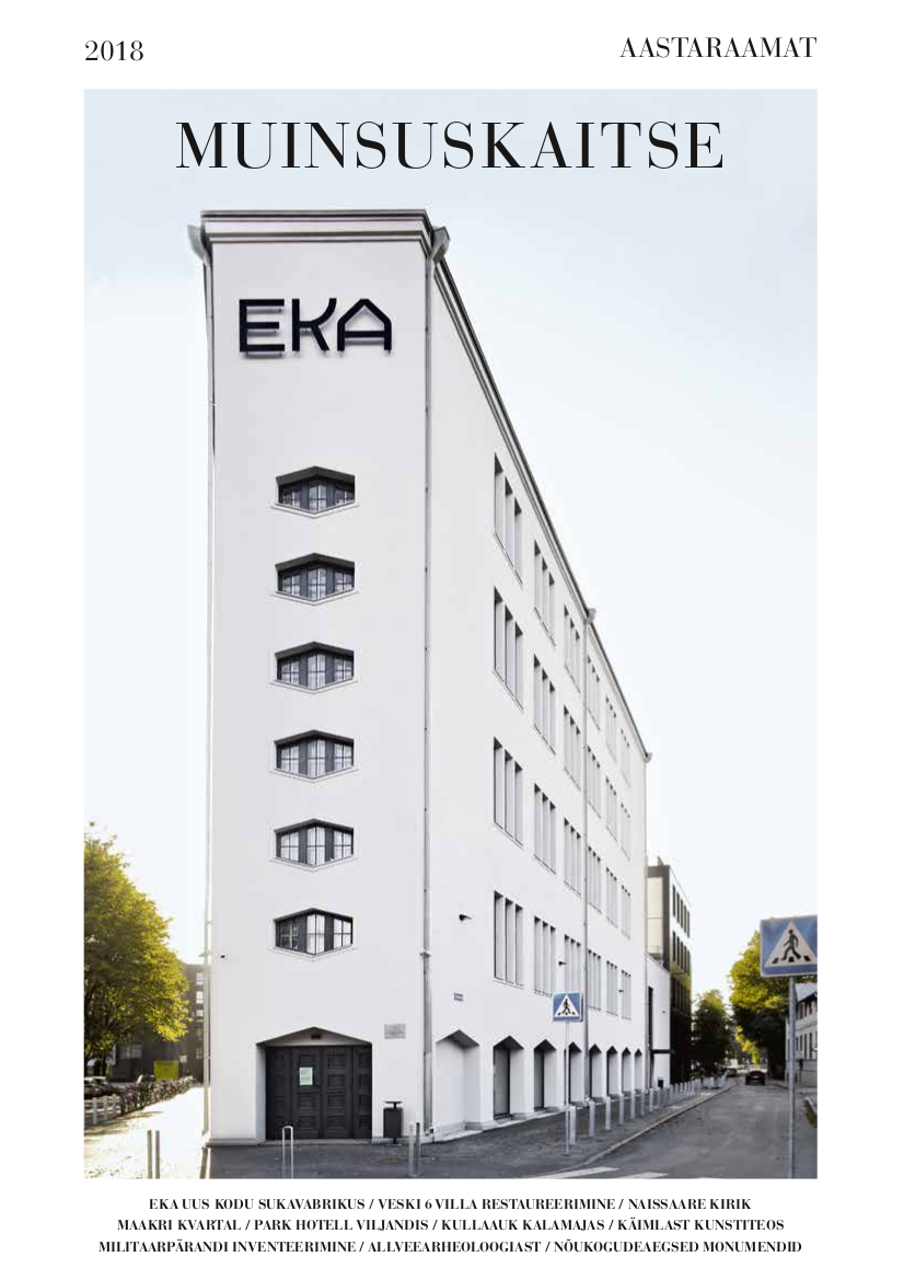 Muinsuskaitse aastaraamat 2018 esikaas