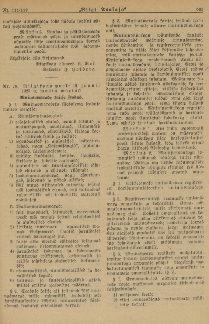 Riigi Teataja nr. 111-112, 1925.PNG